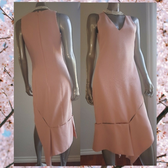 SALE🔖*$2,000 PRABAL GURUNG BLUSH ROSE PINK CREPE SILK LINED RUNWAY DRESS 4 - Picture 5 of 9